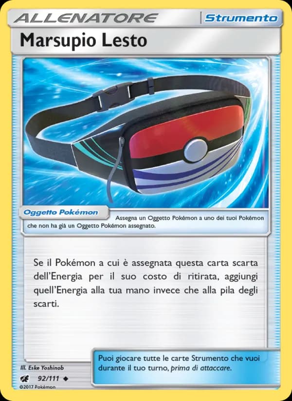 Marsupio Lesto card in Italian