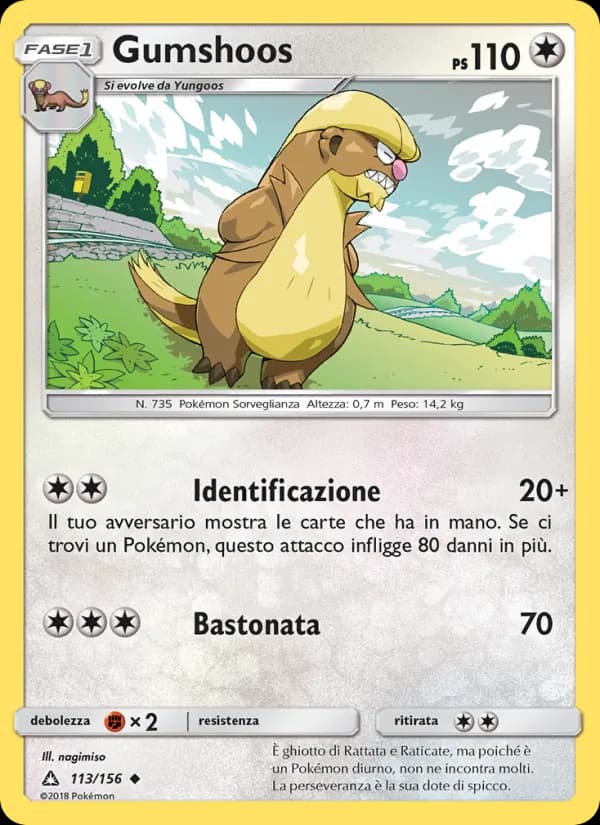 Gumshoos card in Italian