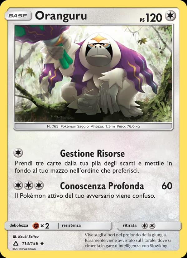 Oranguru card in Italian