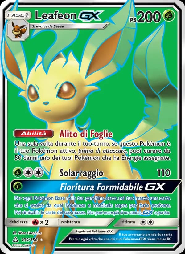 Leafeon GX card in Italian