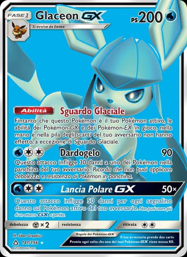 Glaceon GX card in Italian