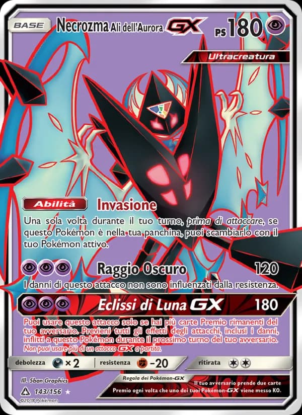 Necrozma Ali dell’Aurora GX card in Italian