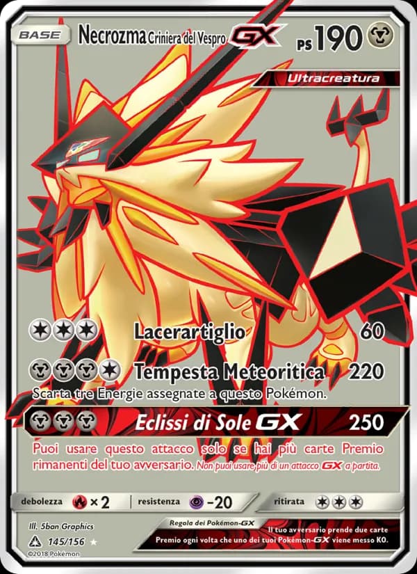 Necrozma Criniera del Vespro GX card in Italian