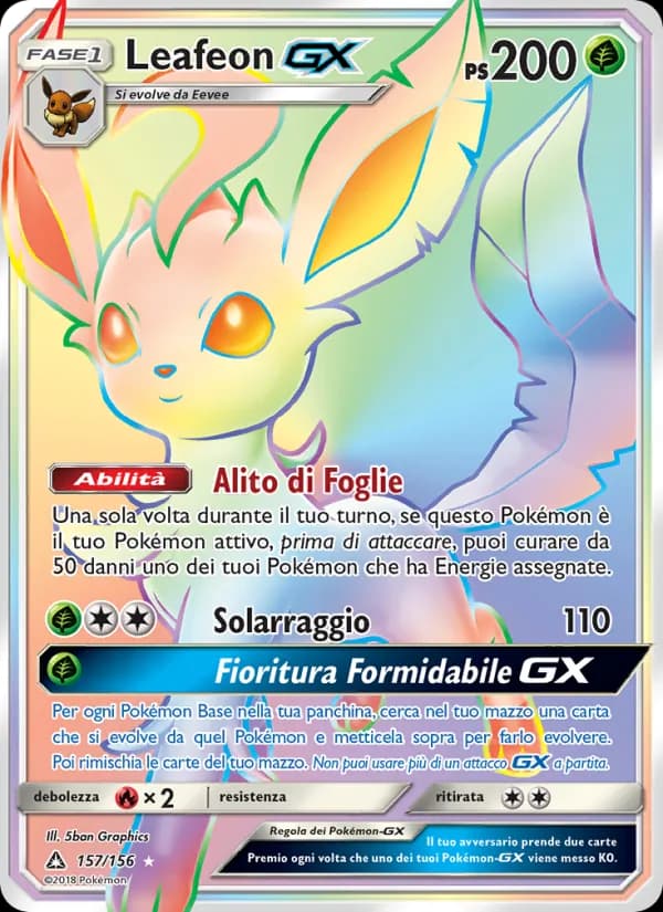 Leafeon GX card in Italian