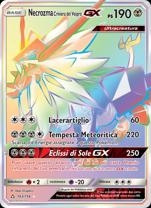 Necrozma Criniera del Vespro GX card in Italian