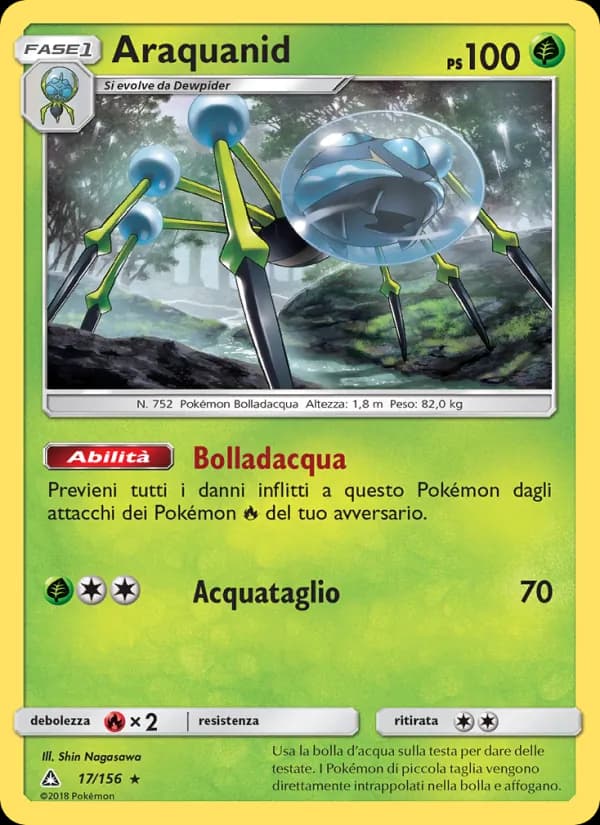 Araquanid card in Italian