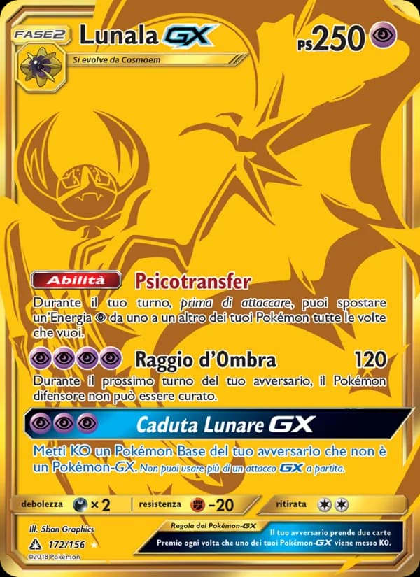 Lunala GX card in Italian