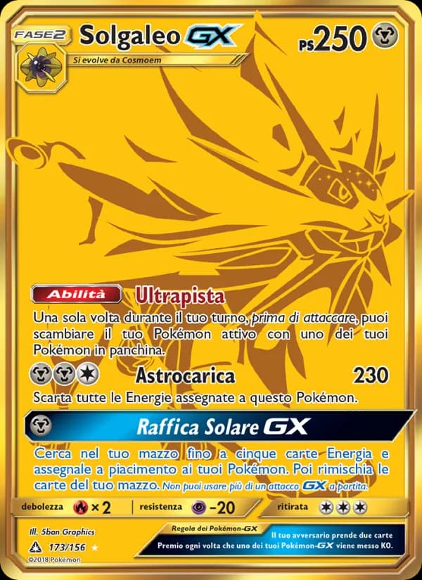 Solgaleo GX card in Italian