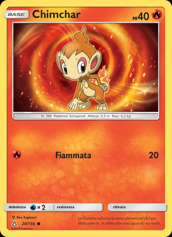 Chimchar card in Italian