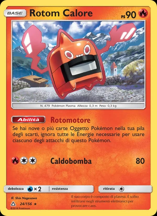 Rotom Calore card in Italian