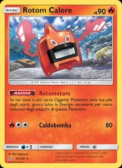 Rotom Calore card in Italian