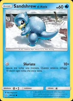 Sandshrew di Alola card in Italian