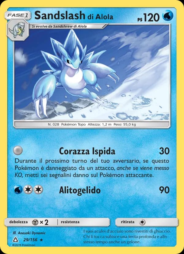 Sandslash di Alola card in Italian