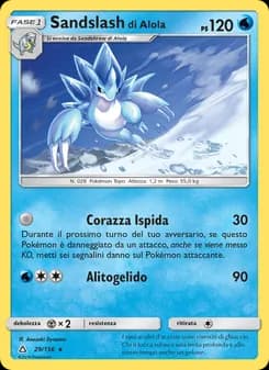 Sandslash di Alola card in Italian