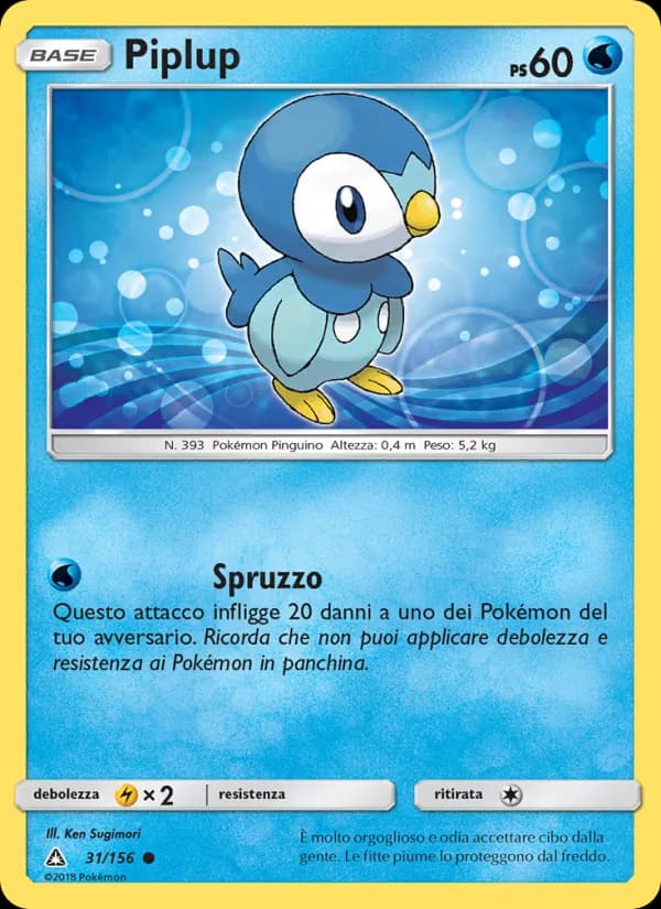 Piplup card in Italian