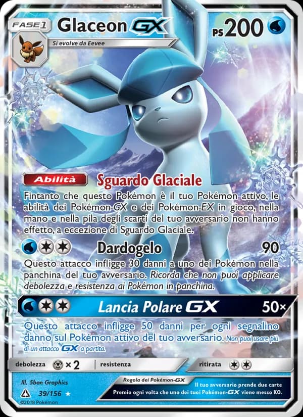 Glaceon GX card in Italian