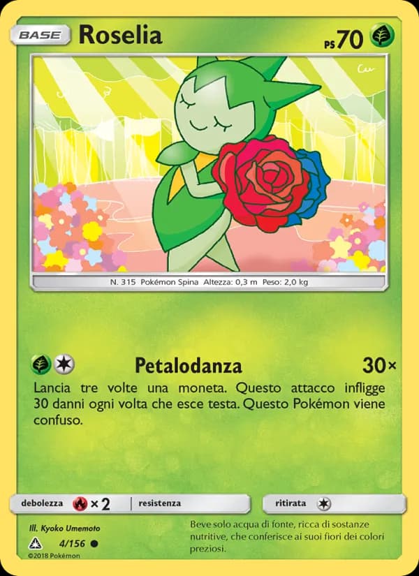Roselia card in Italian