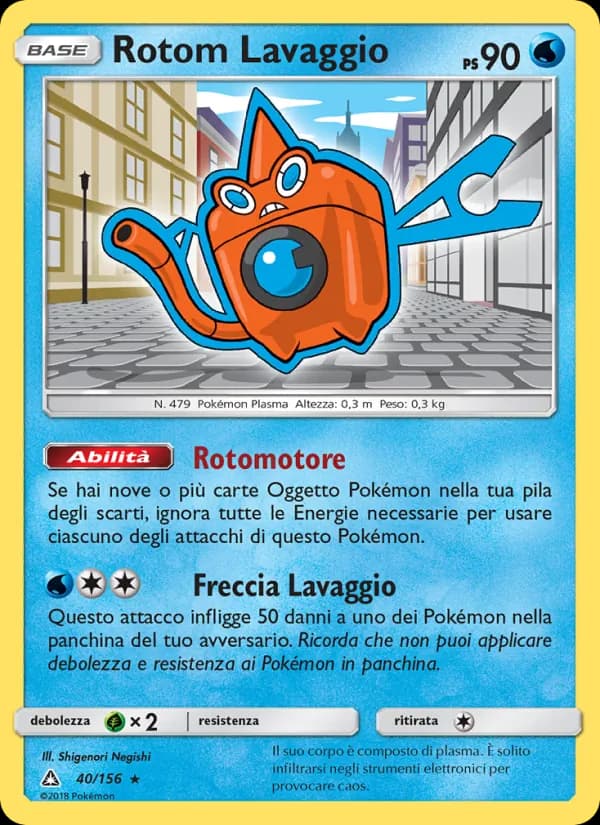Rotom Lavaggio card in Italian