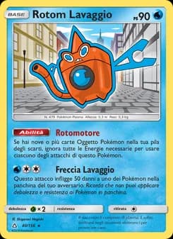 Rotom Lavaggio card in Italian