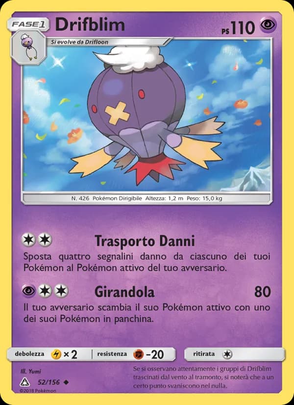 Drifblim card in Italian