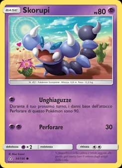 Skorupi card in Italian