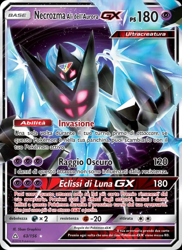Necrozma Ali dell’Aurora GX card in Italian