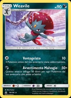 Weavile card in Italian