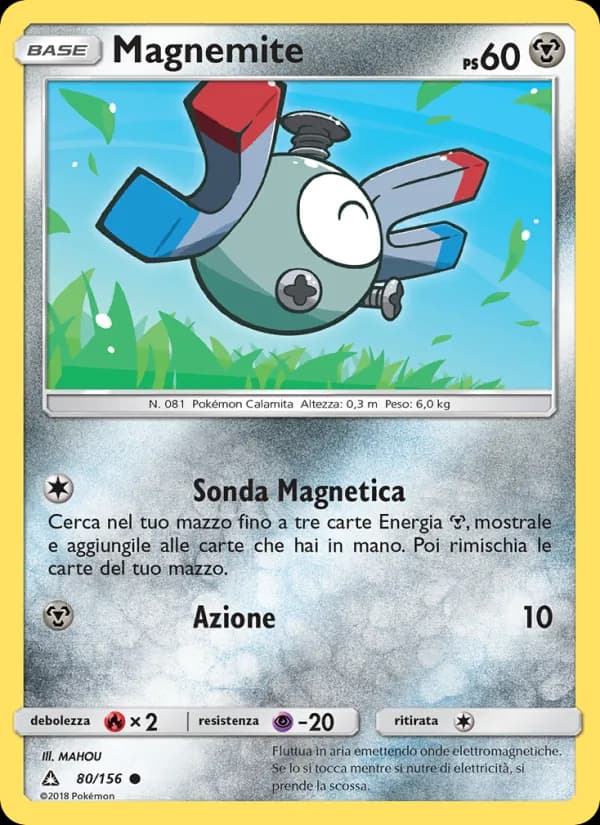 Magnemite card in Italian