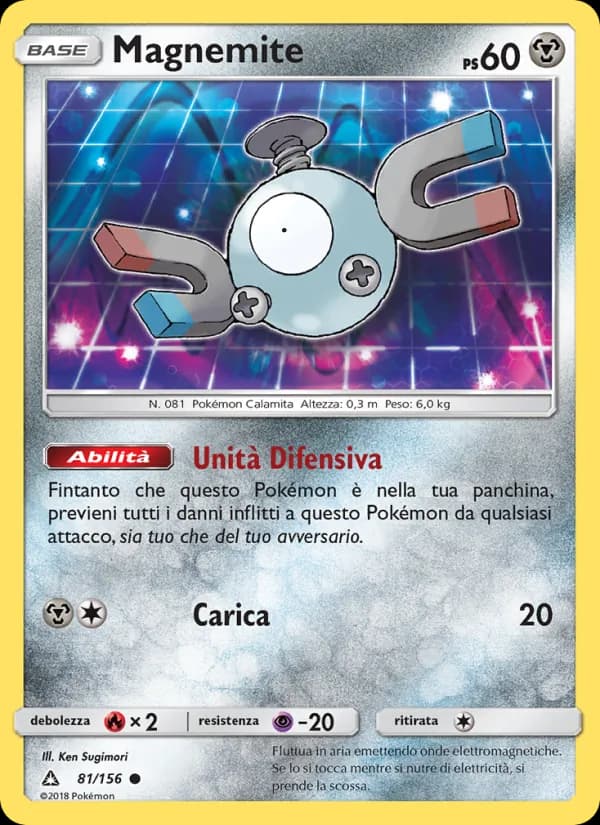 Magnemite card in Italian