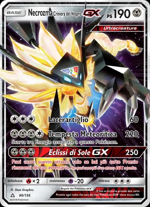 Necrozma Criniera del Vespro GX card in Italian