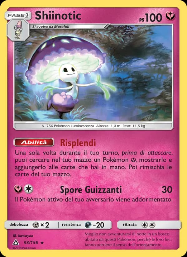 Shiinotic card in Italian