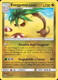 Exeggutor di Alola card in Italian