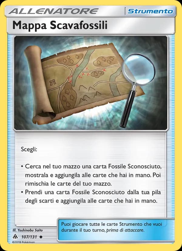 Mappa Scavafossili card in Italian