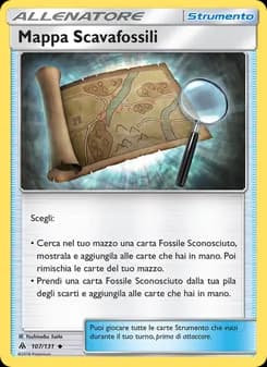 Mappa Scavafossili card in Italian