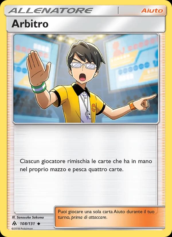 Arbitro card in Italian