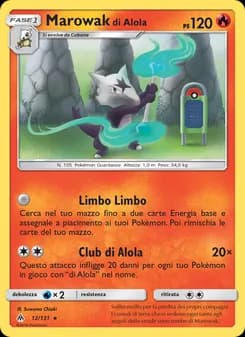 Marowak di Alola card in Italian