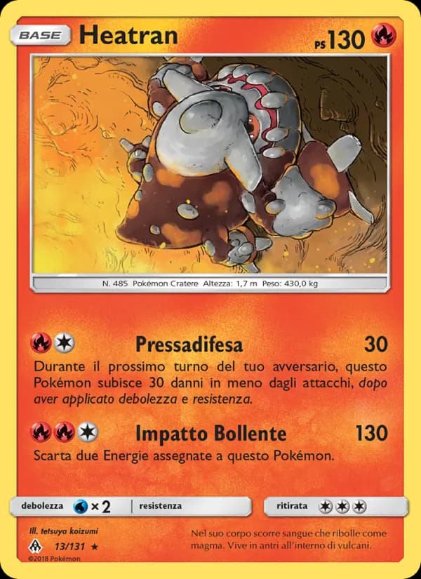 Heatran card in Italian