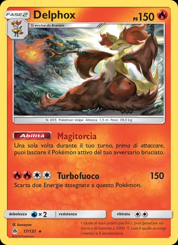 Delphox card in Italian