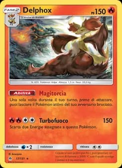 Delphox card in Italian