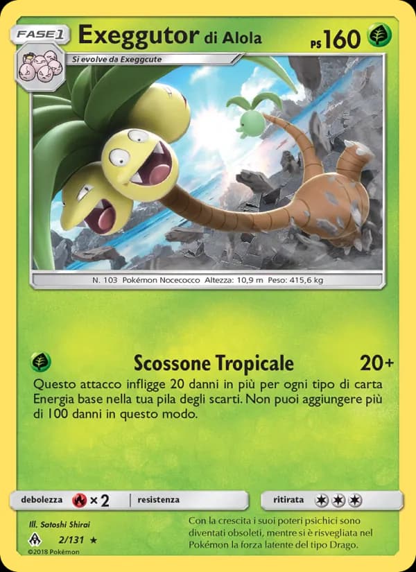 Exeggutor di Alola card in Italian
