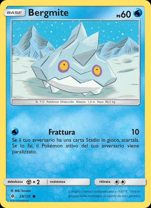 Bergmite card in Italian