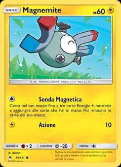 Magnemite card in Italian