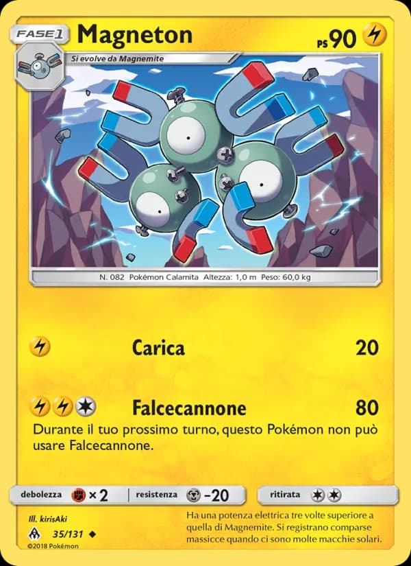 Magneton card in Italian