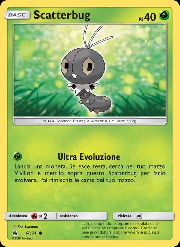 Scatterbug card in Italian