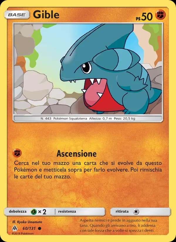 Gible card in Italian