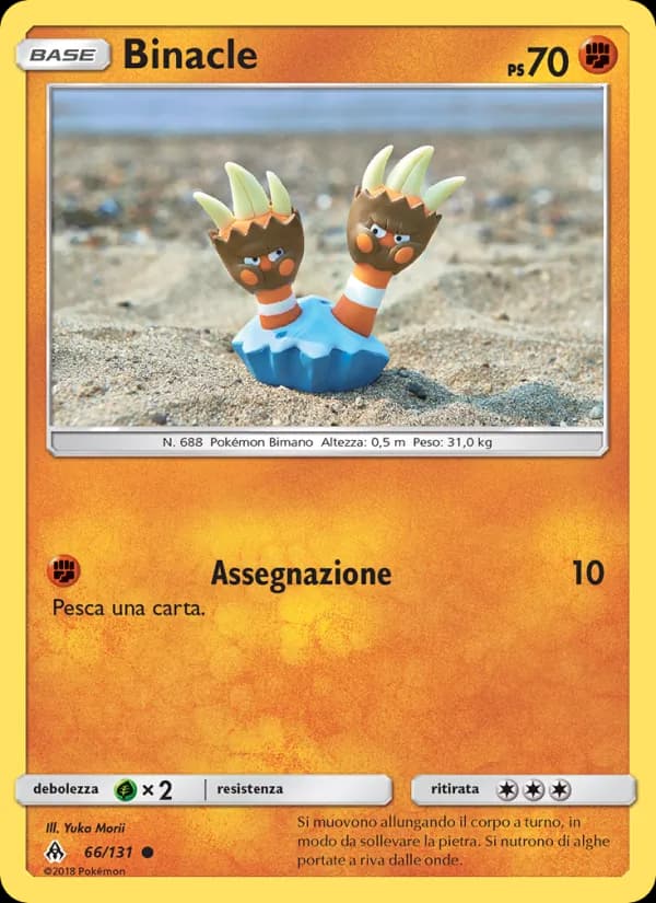 Binacle card in Italian