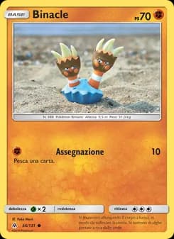 Binacle card in Italian