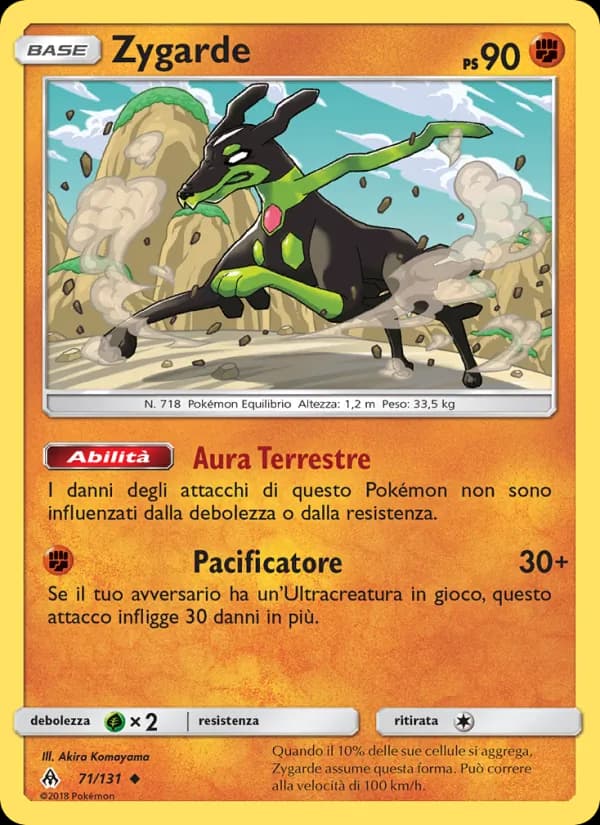 Zygarde card in Italian
