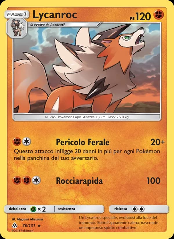 Lycanroc card in Italian
