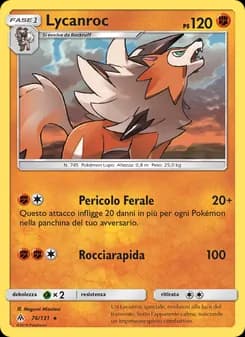 Lycanroc card in Italian